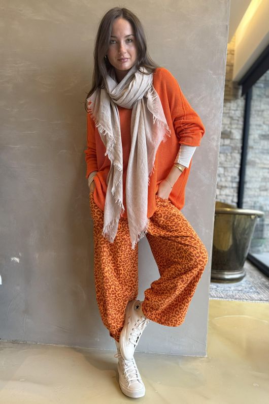 Conrad Slouch Cotton Knit Aperol